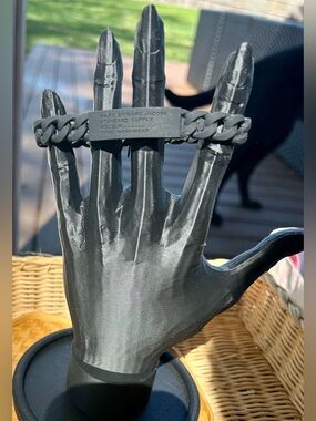 Marc Jacobs Black Silicone Chain-Link ID Bracelet NWT